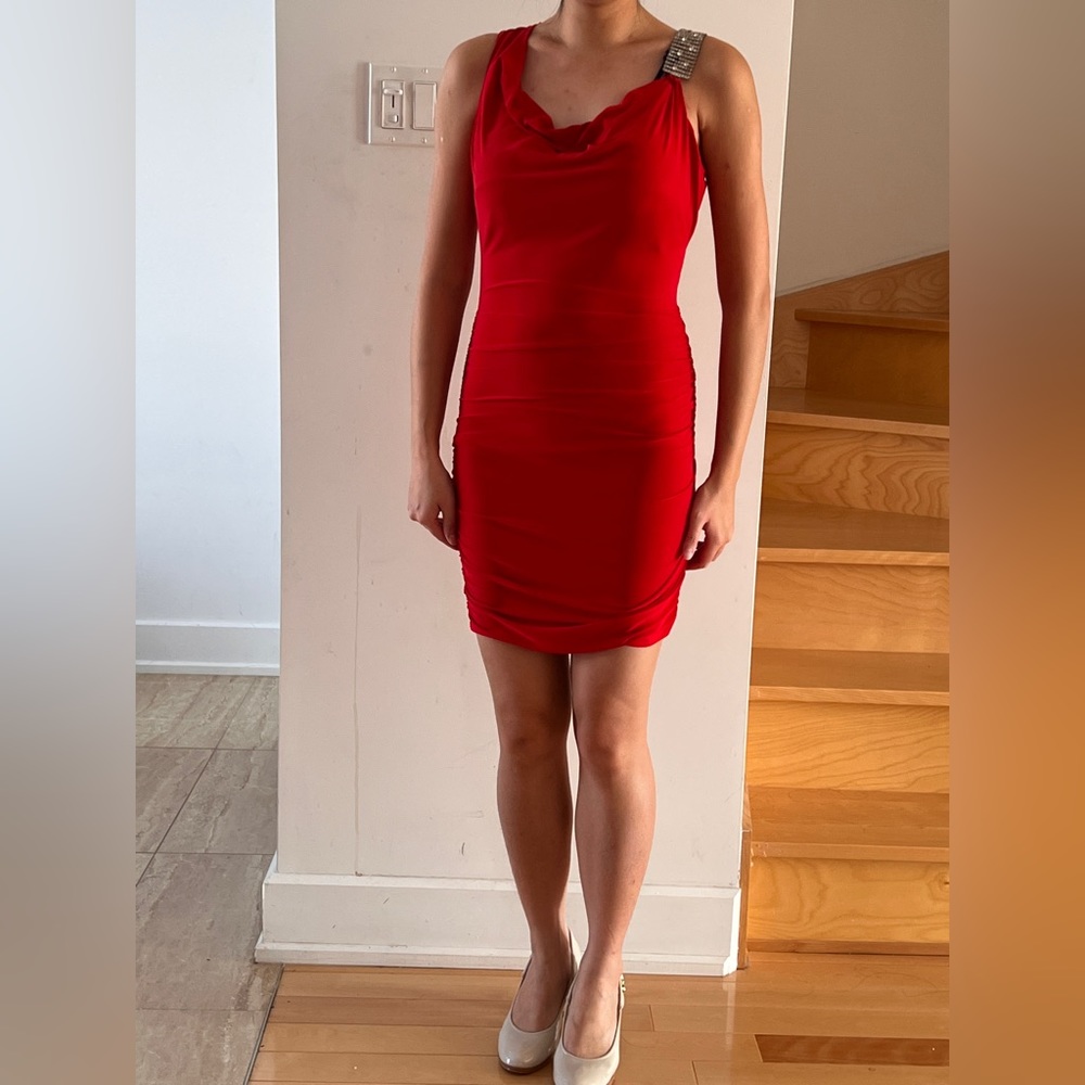 Red party dress